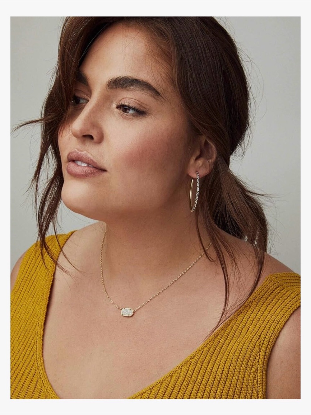 Kendra Scott Elaina Gold Necklace with Light Pink Center Stone